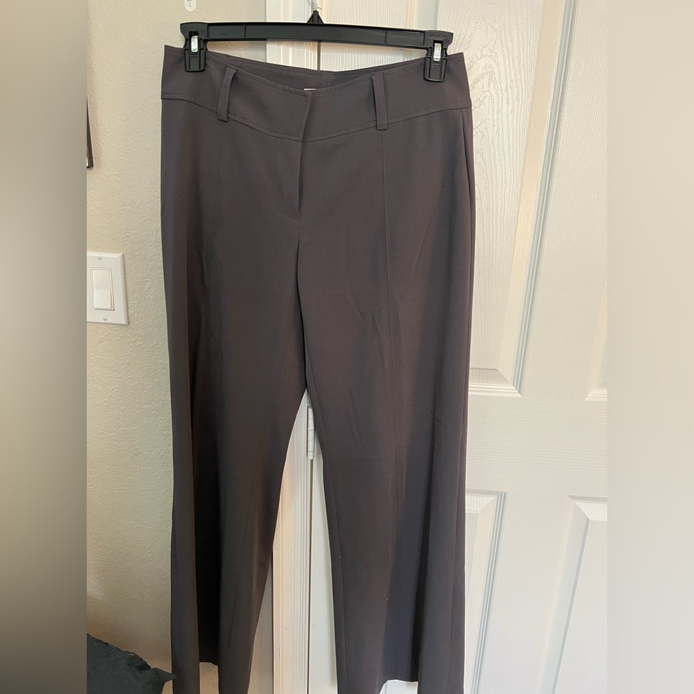 NWT CAbi Lauren Women Long Flare Trousers  size 10 dark grey